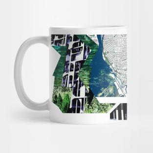 the city in bedrock map ecopop collage Mug